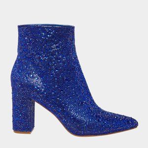 Betsey Johnson Cady Blue Sparkle Boots Size 8